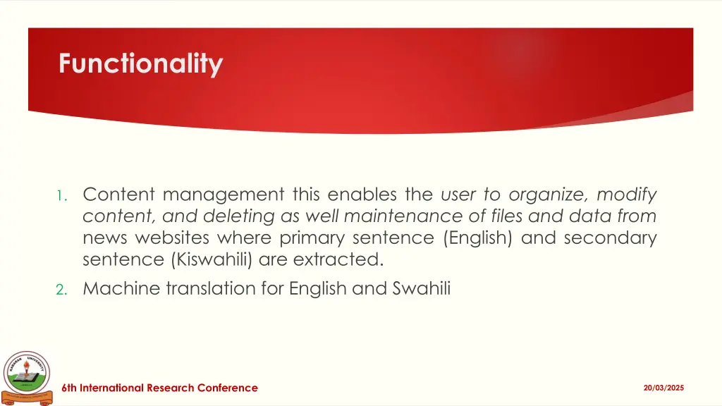 functionality