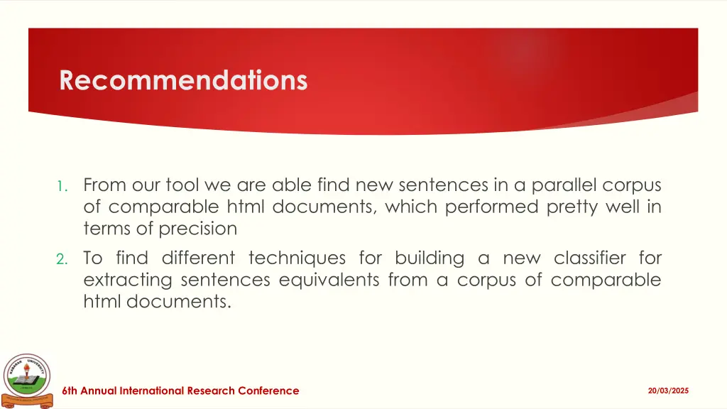 recommendations