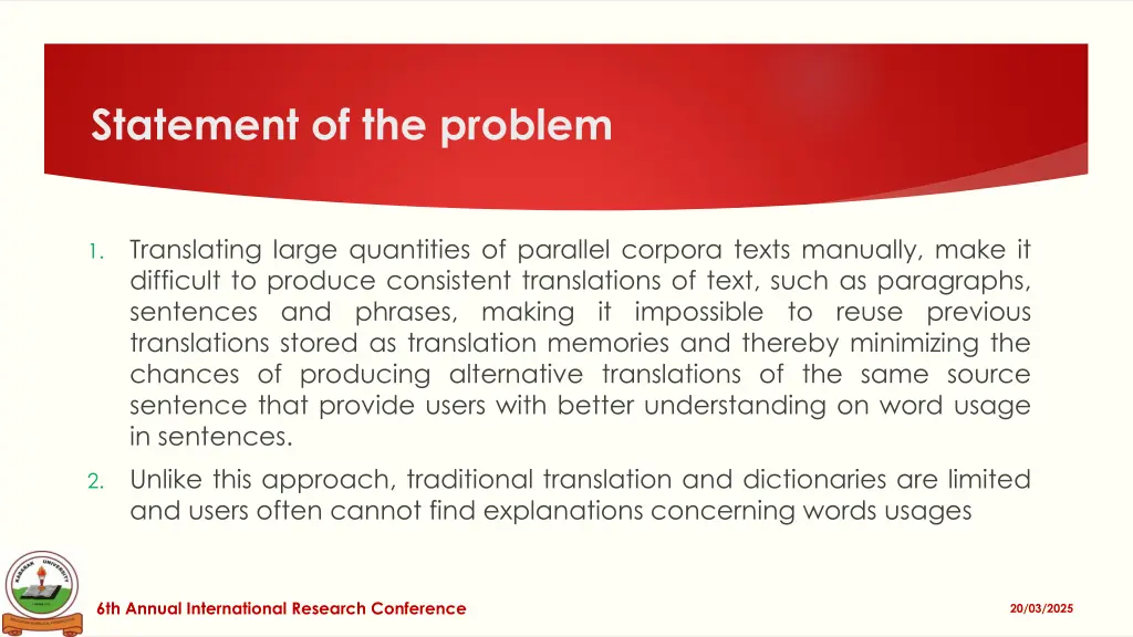 statement of the problem