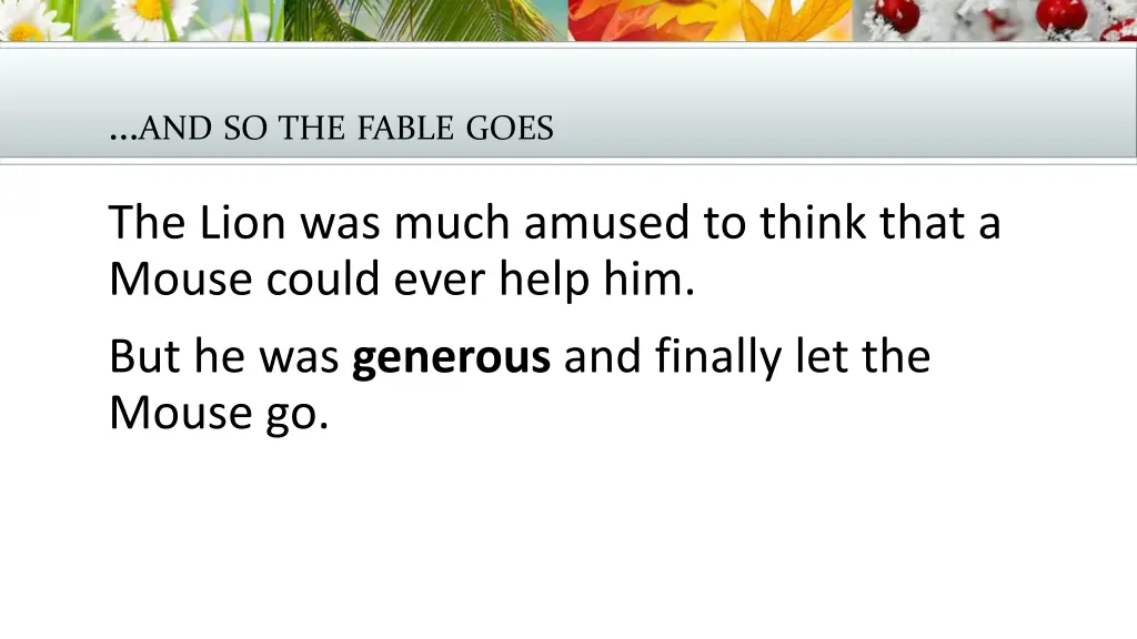 and so the fable goes 3