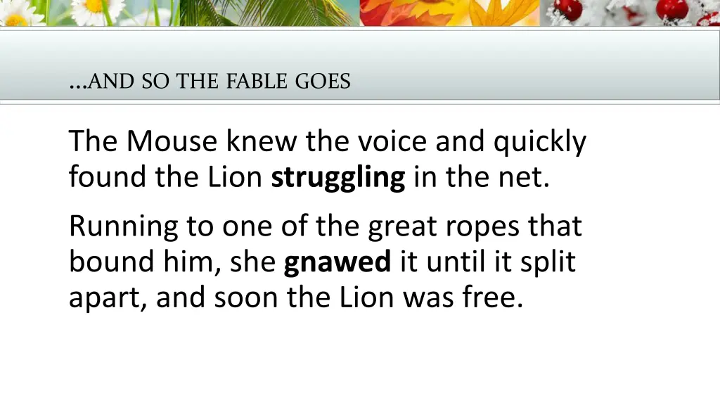 and so the fable goes 5