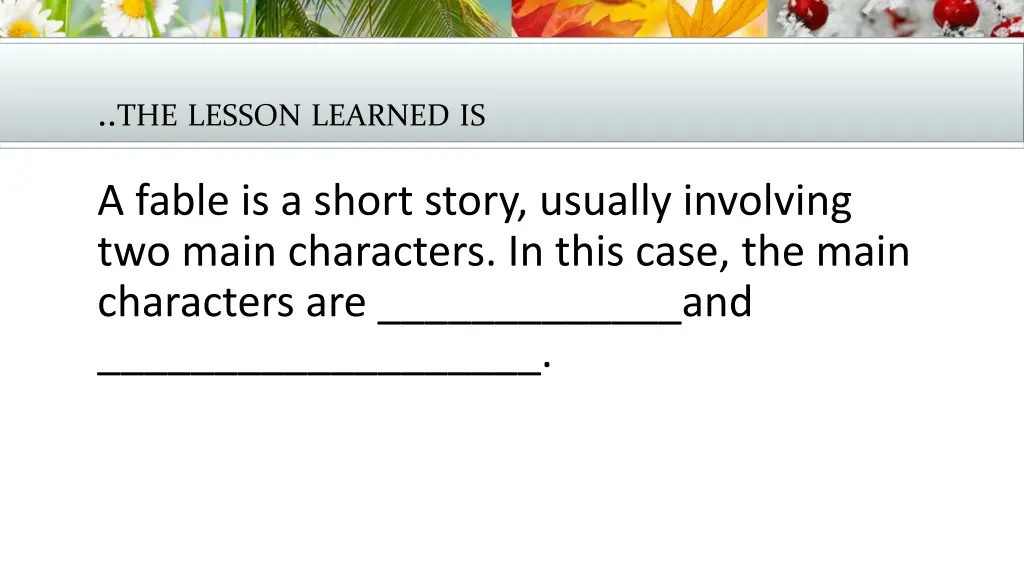 the lesson learned is 1