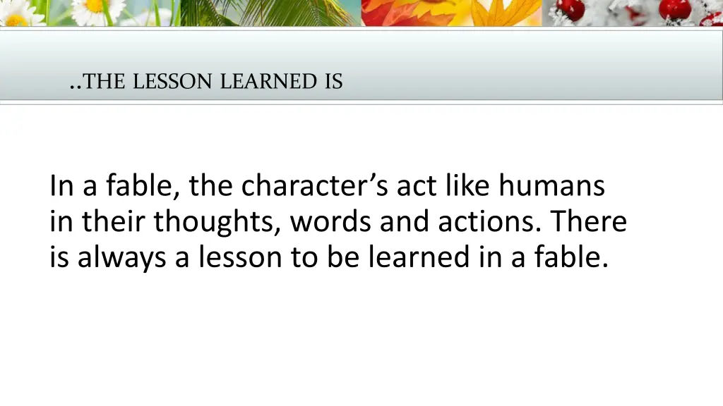 the lesson learned is 2