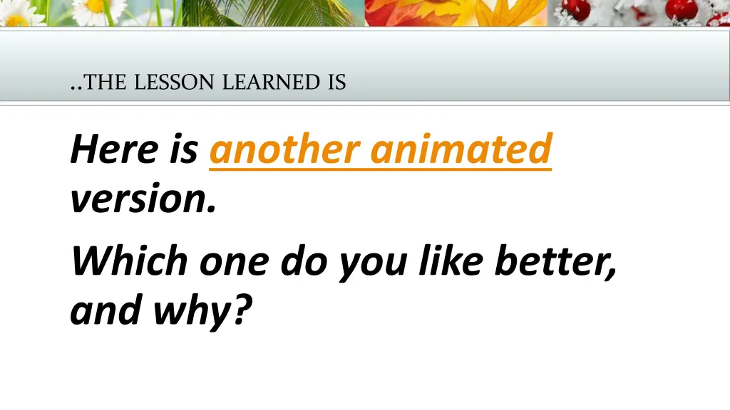 the lesson learned is 3