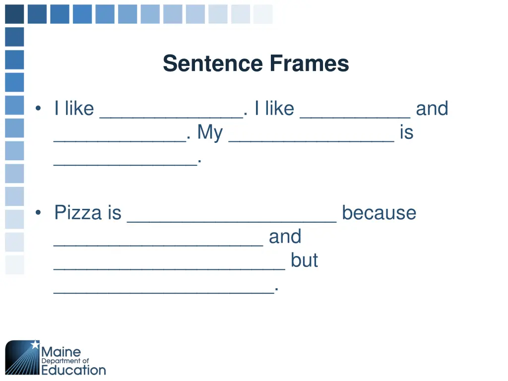 sentence frames
