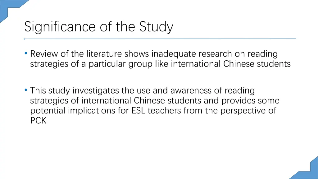 significance of the study