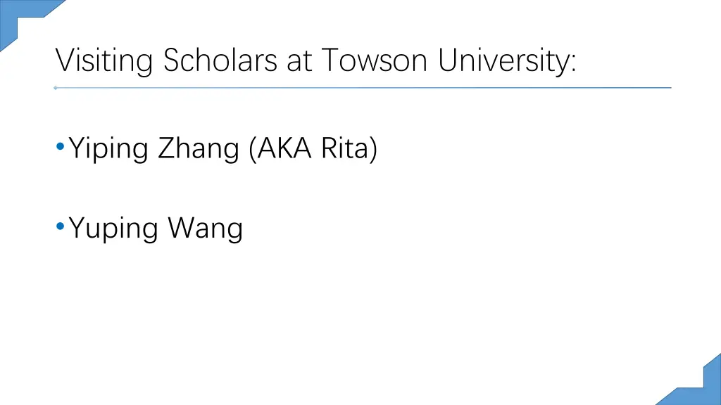 visiting scholars at towson university