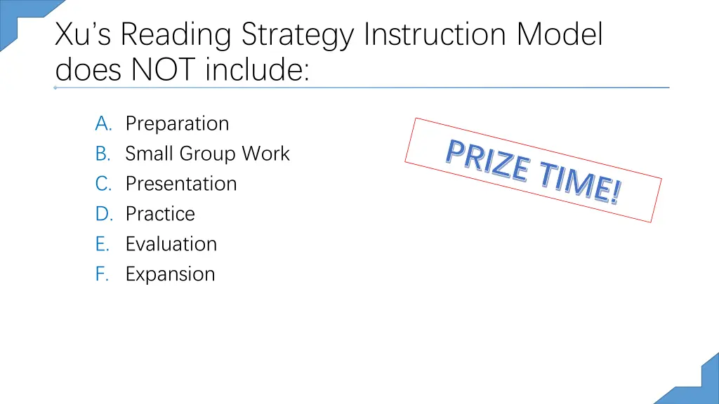 xu s reading strategy instruction model does