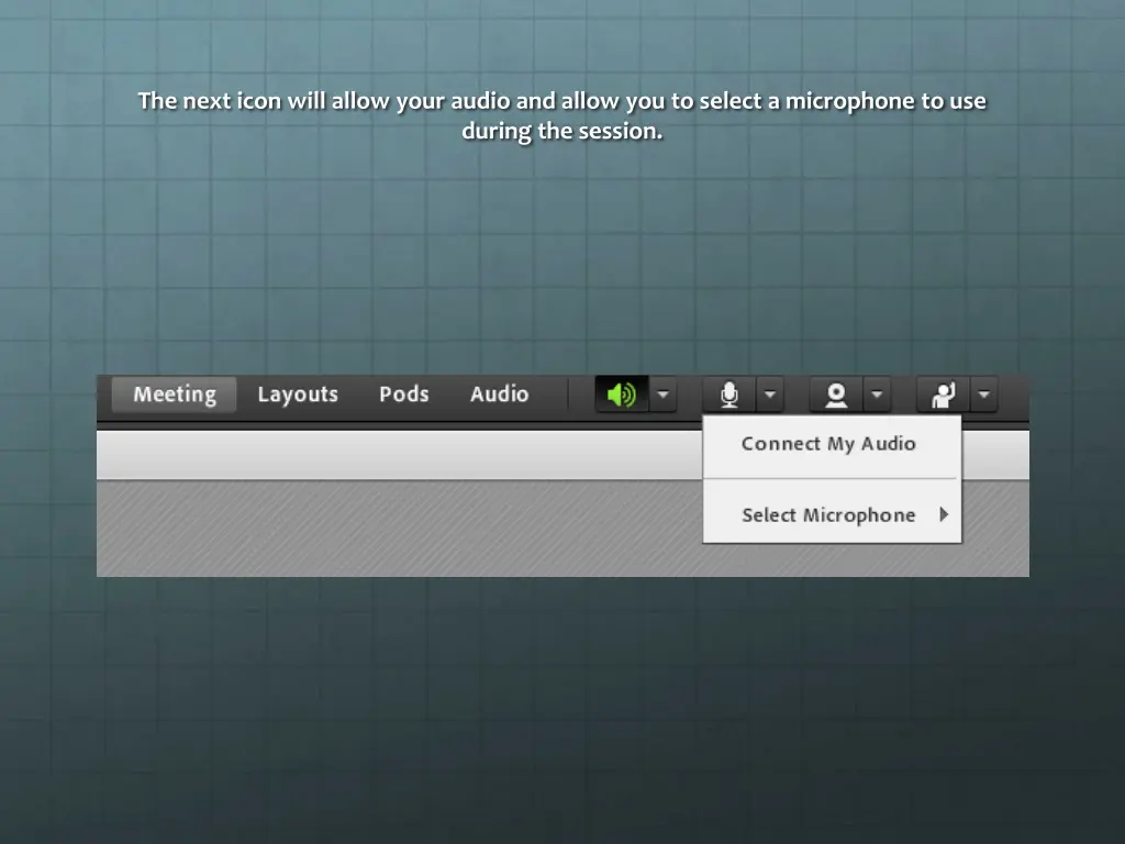 the next icon will allow your audio and allow