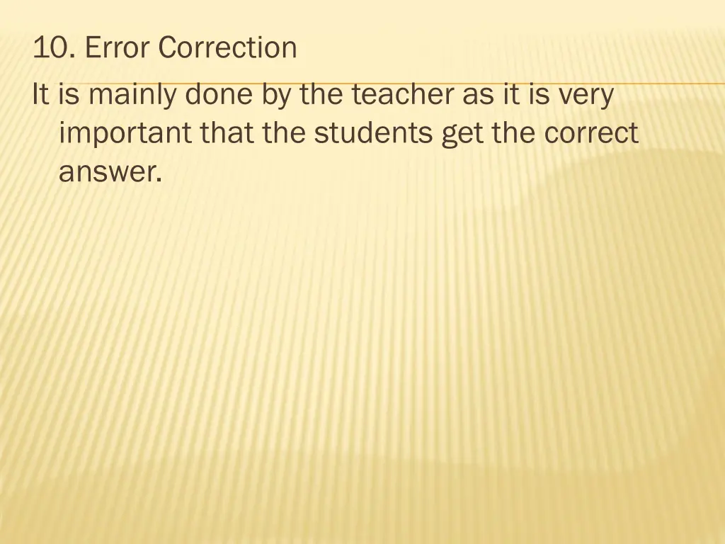 10 error correction it is mainly done