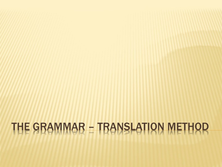 the grammar translation method