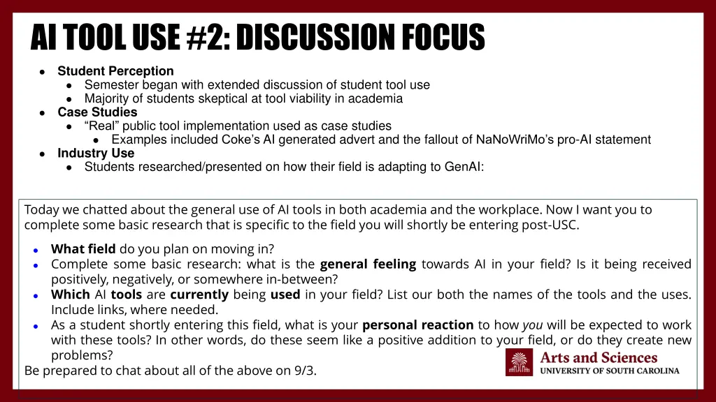 ai tool use 2 discussion focus