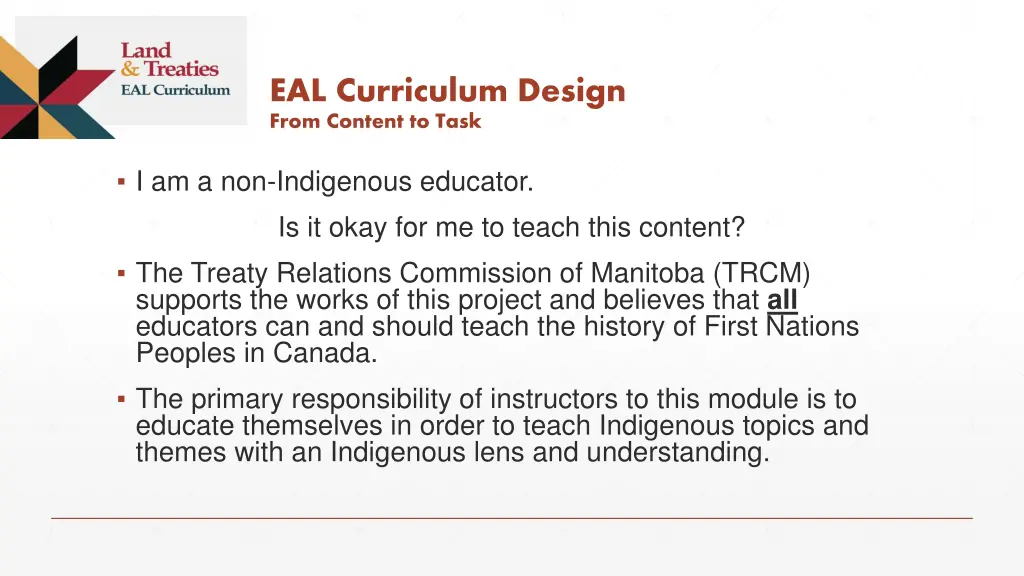 eal curriculum design from content to task