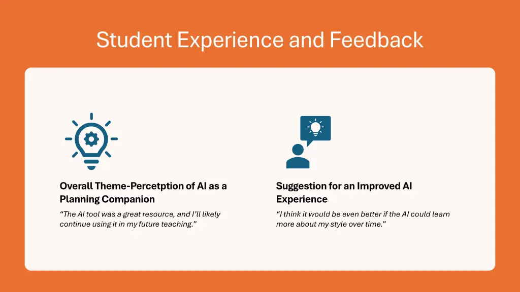student experience and feedback