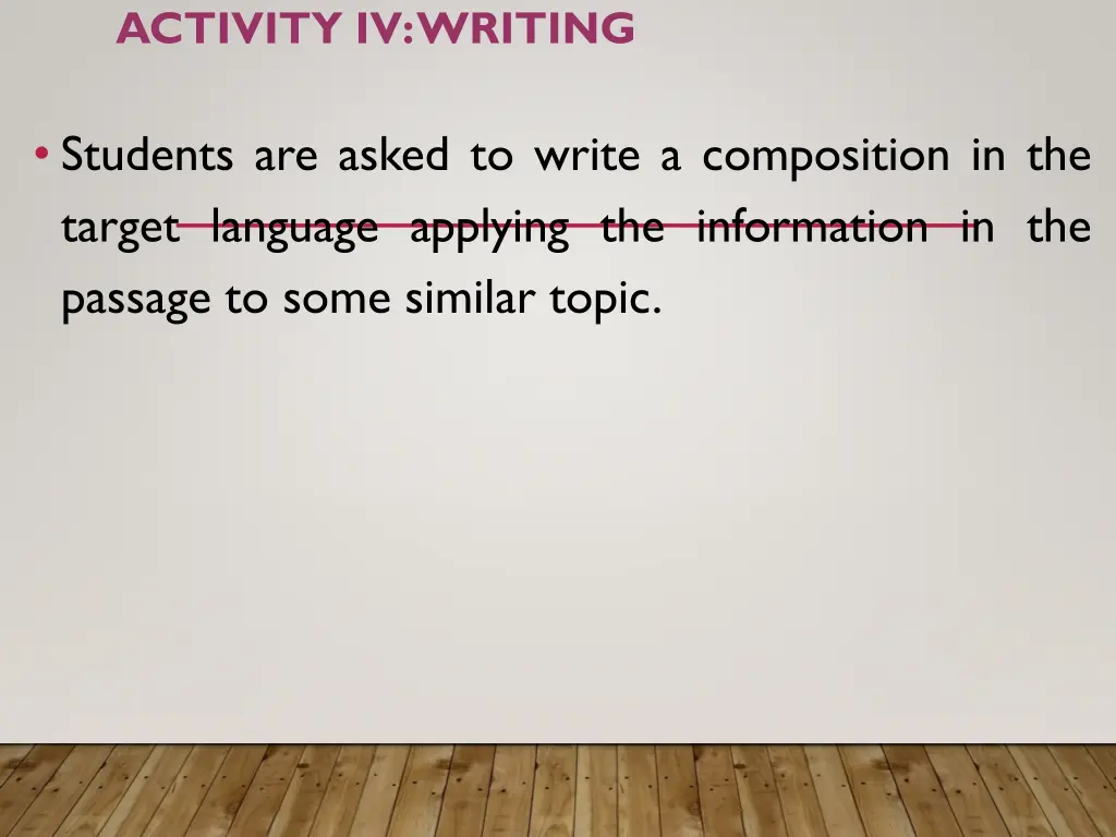 activity iv writing