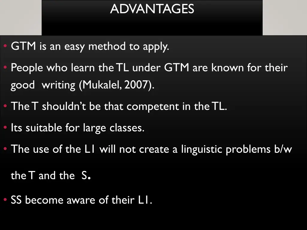 advantages