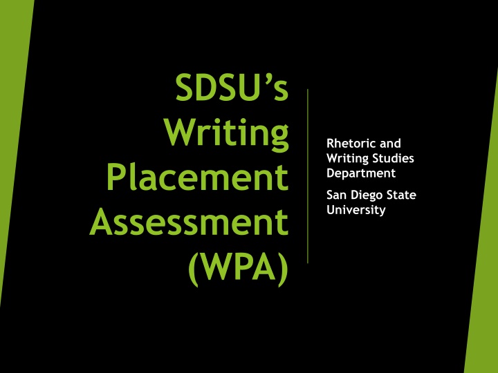 sdsu s writing placement assessment wpa