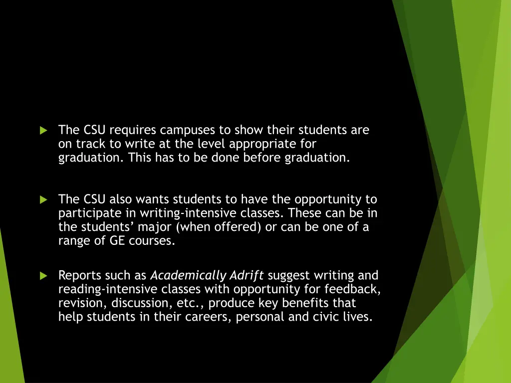 the csu requires campuses to show their students