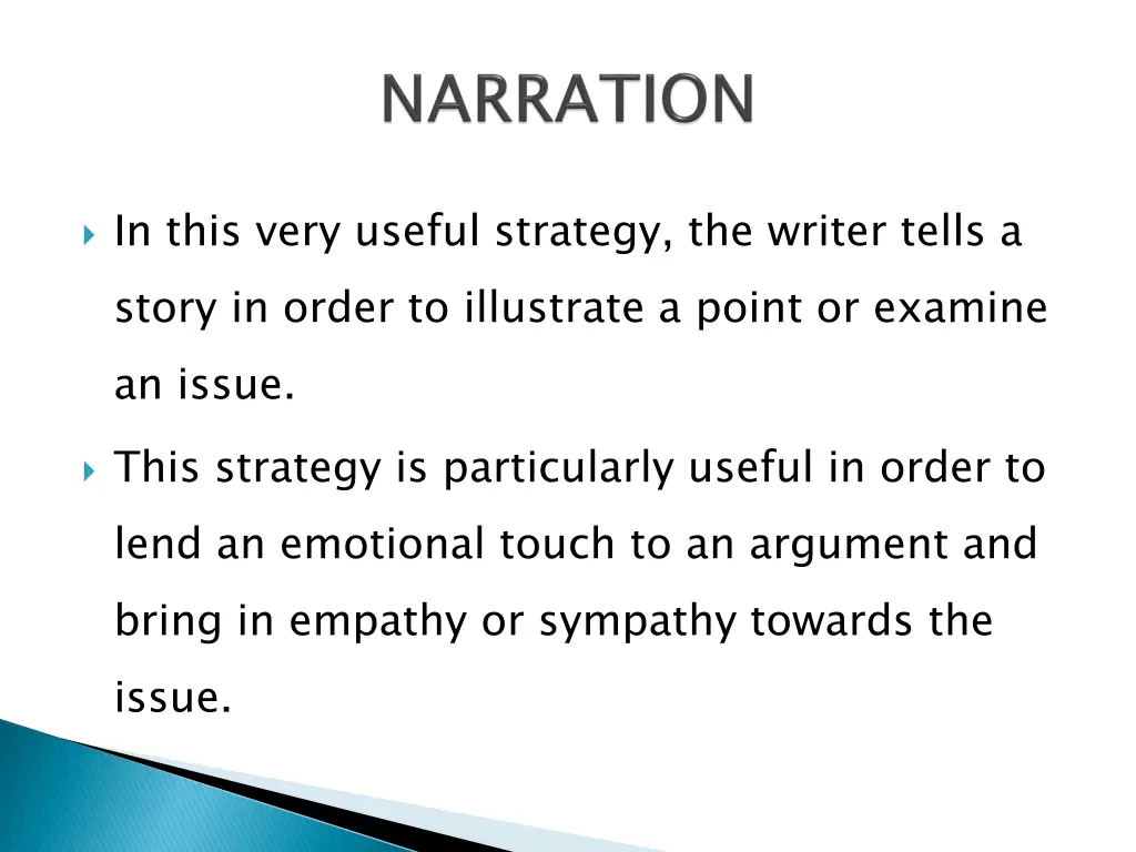 in this very useful strategy the writer tells