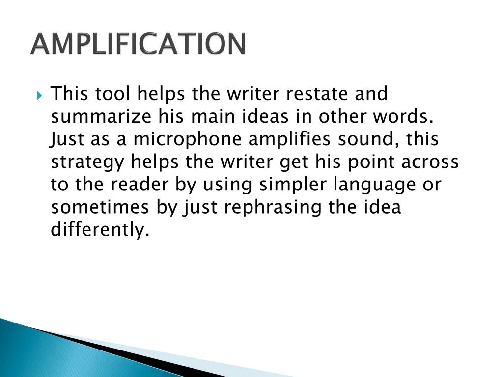 this tool helps the writer restate and summarize