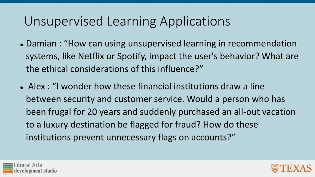 unsupervised learning applications 1
