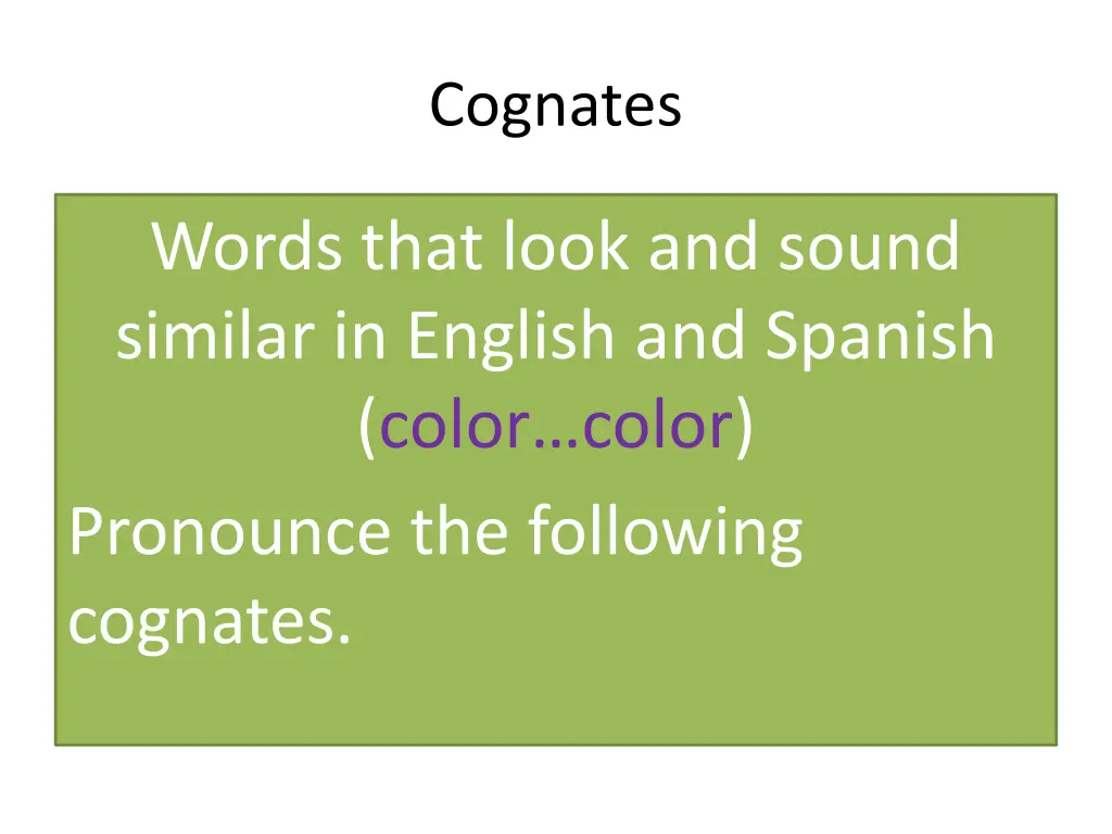 cognates
