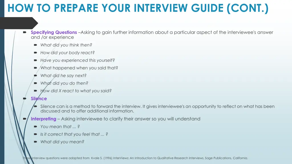 how to prepare your interview guide cont 3
