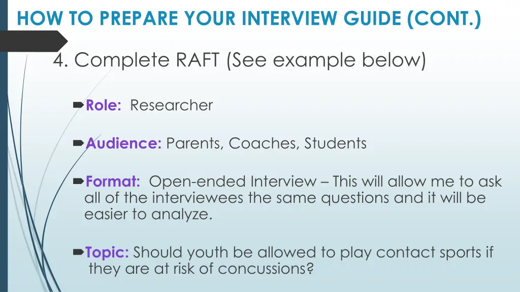 how to prepare your interview guide cont