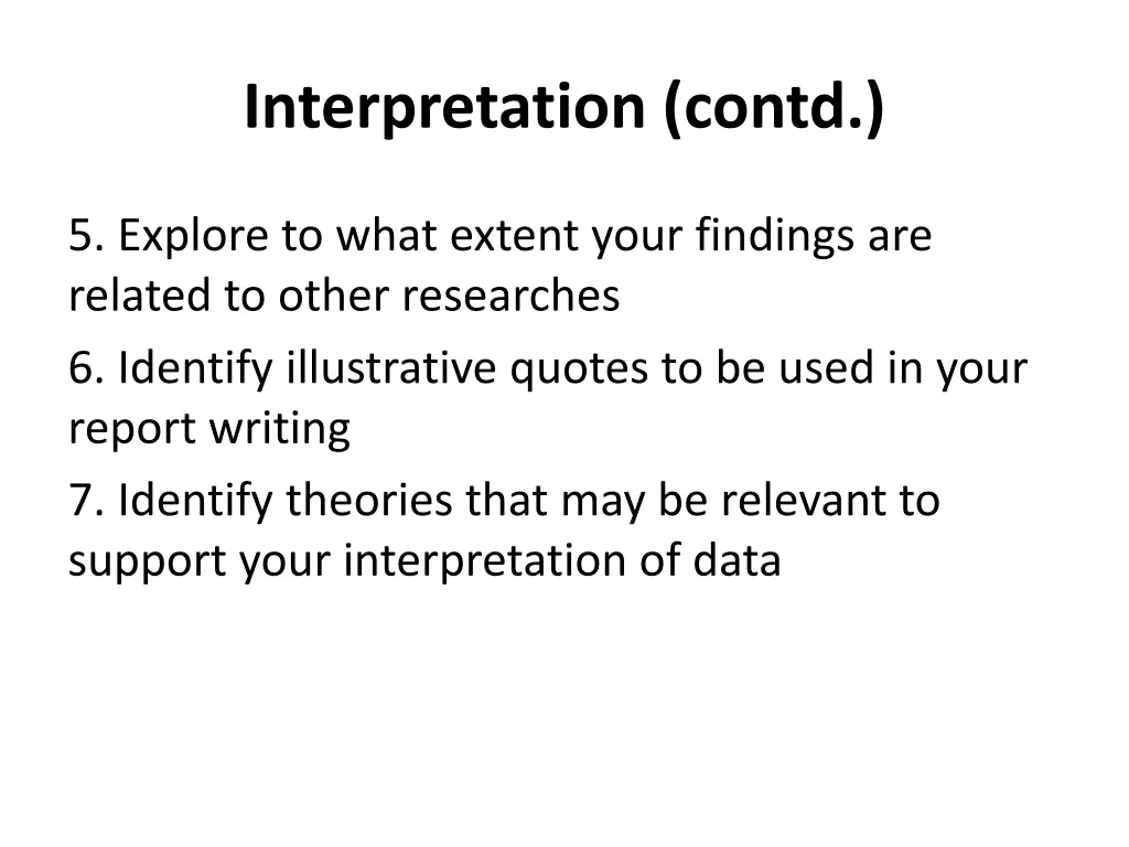 interpretation contd
