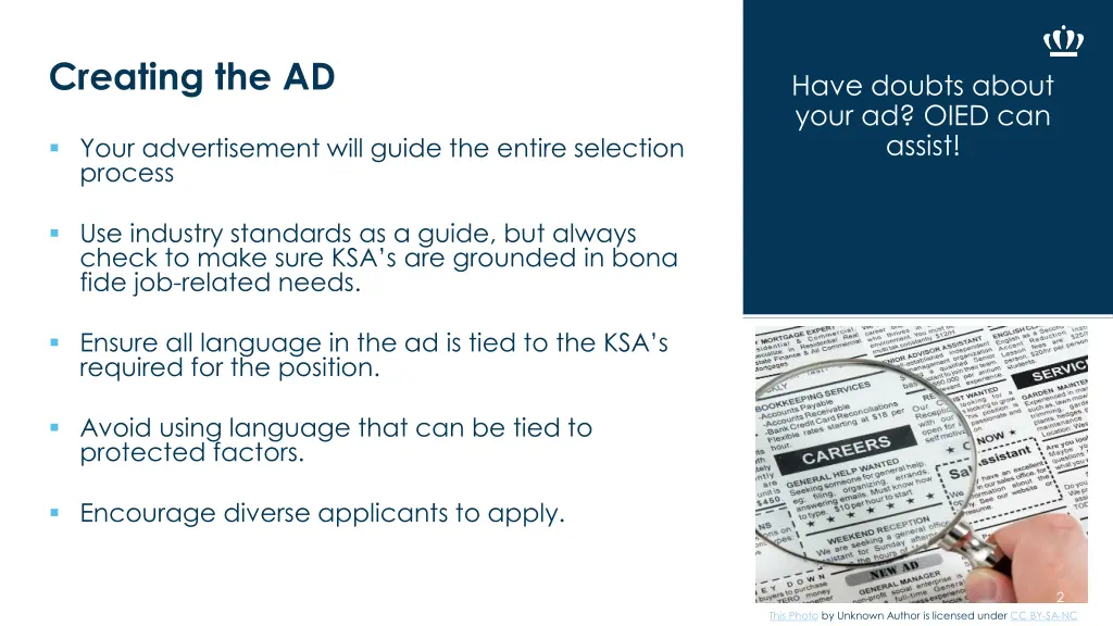 creating the ad