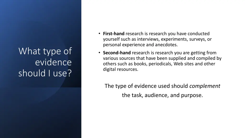 first hand research is research you have