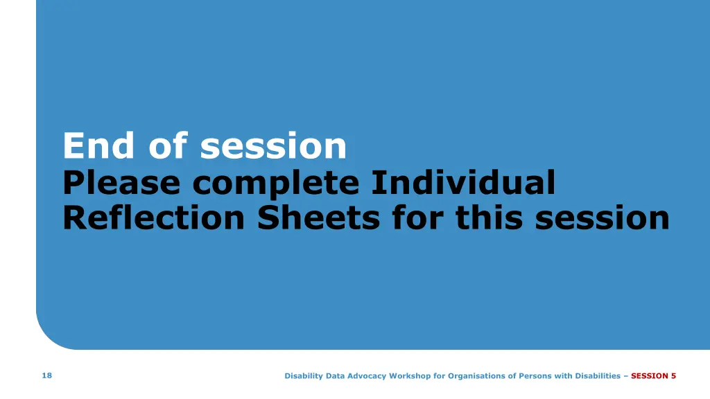 end of session please complete individual