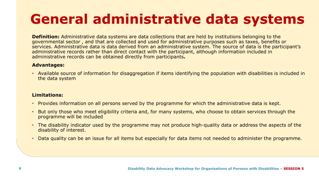general administrative data systems