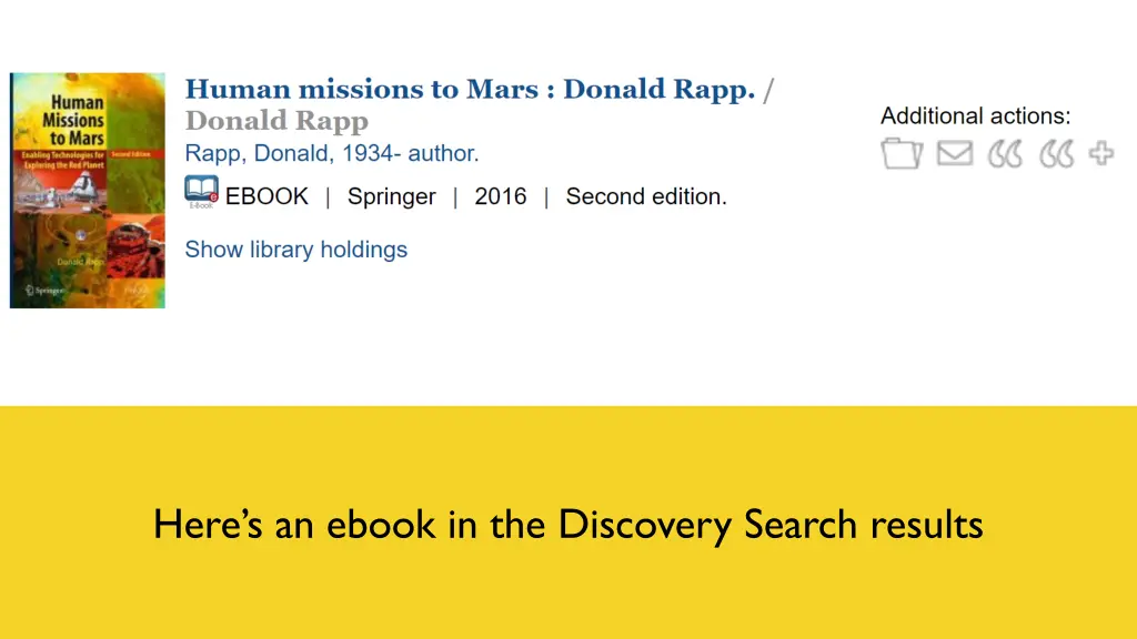 here s an ebook in the discovery search results