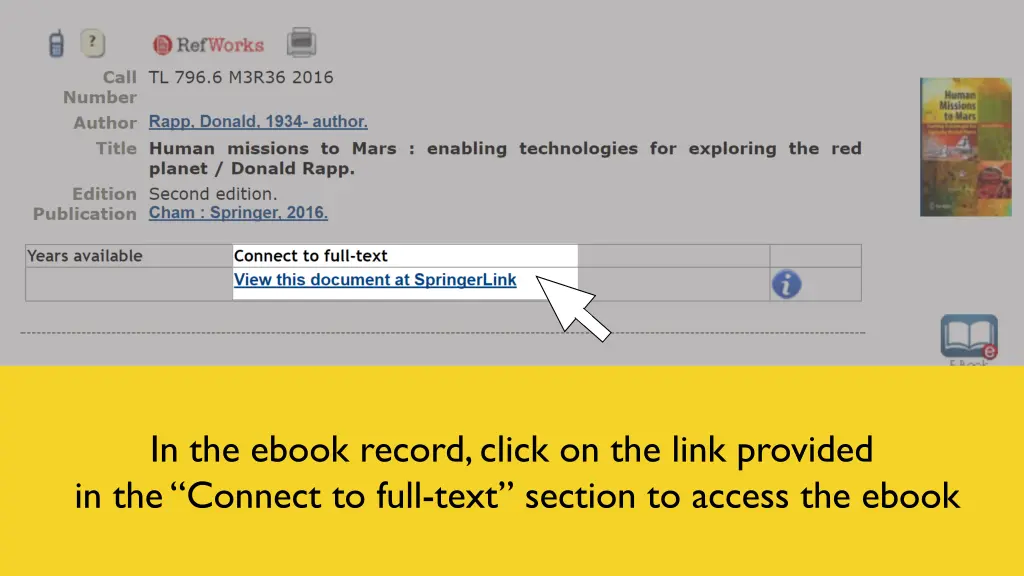 in the ebook record click on the link provided 1