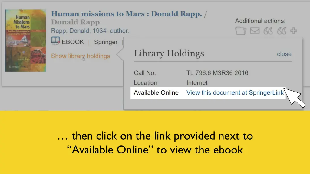 then click on the link provided next to available