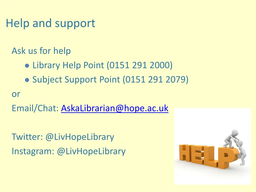 help and support