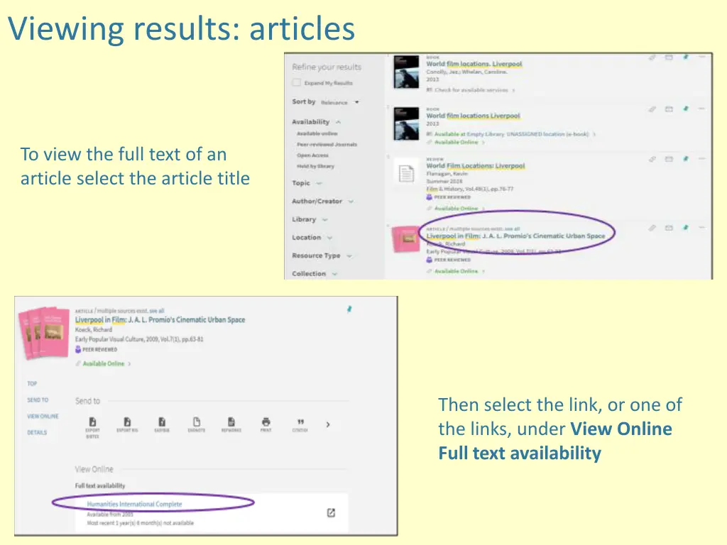 viewing results articles