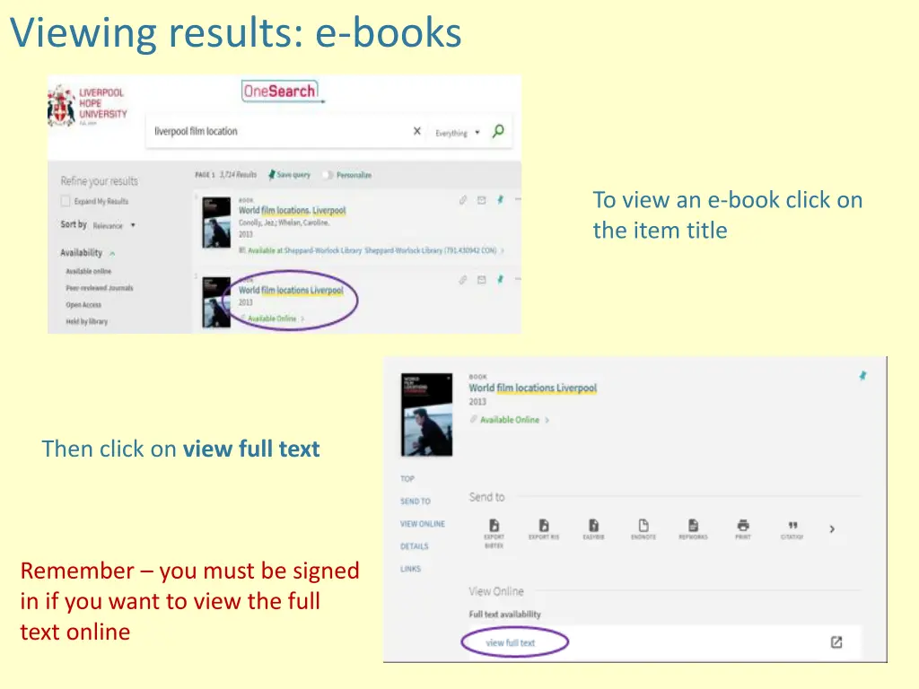 viewing results e books