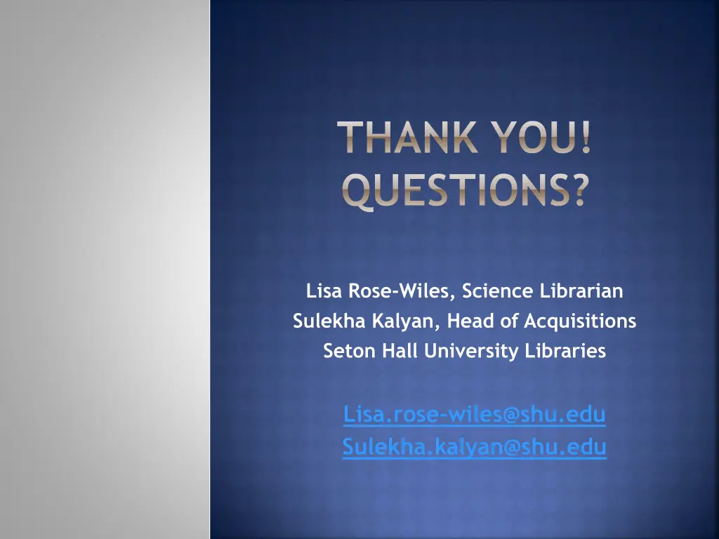 thank you questions