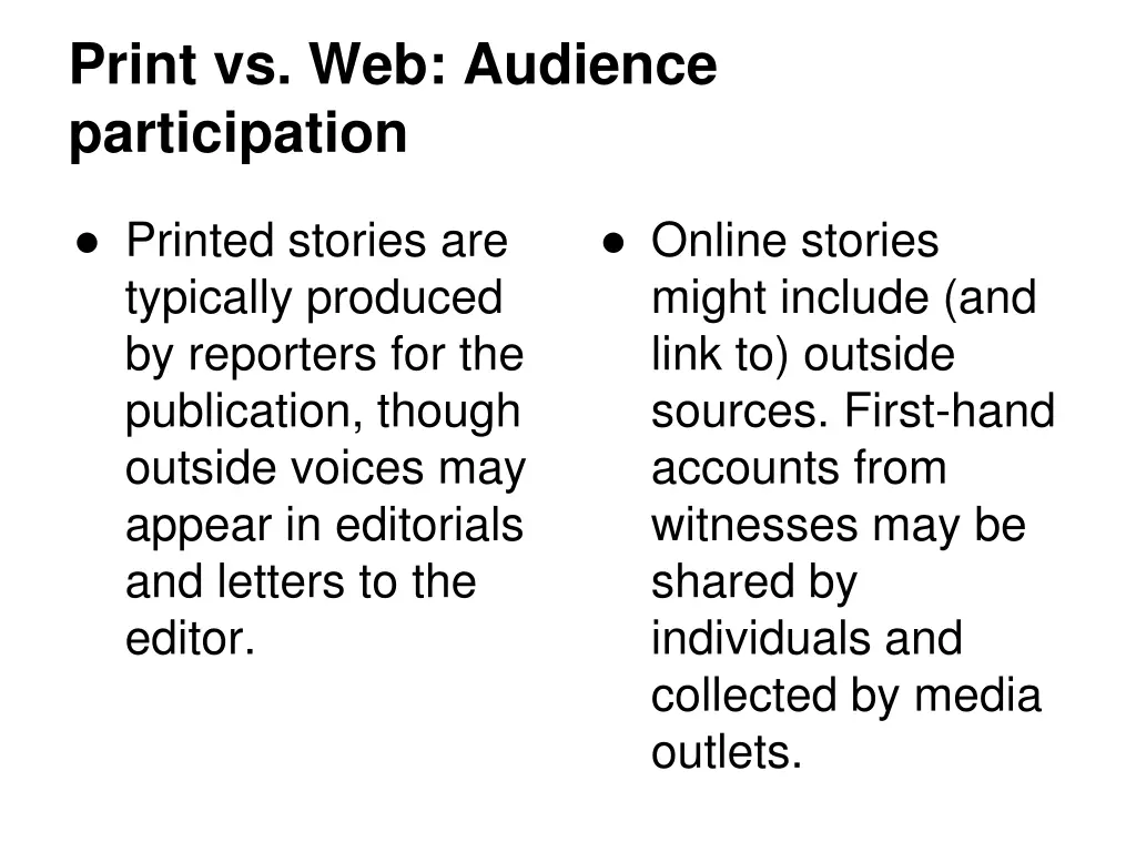 print vs web audience participation