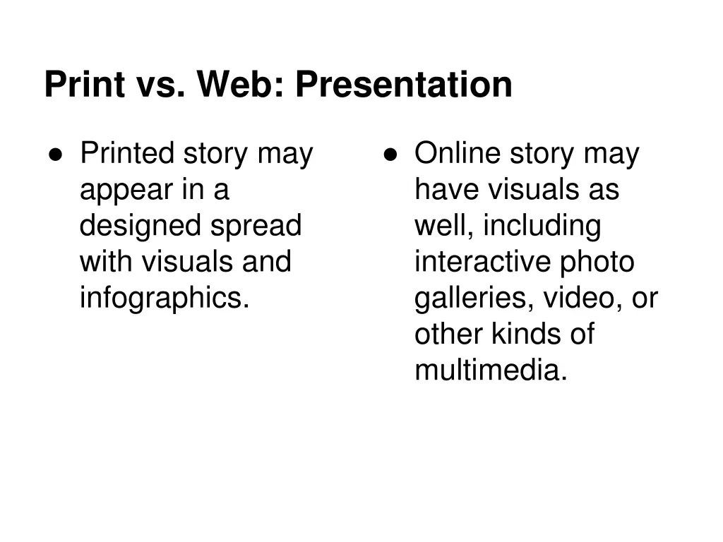 print vs web presentation