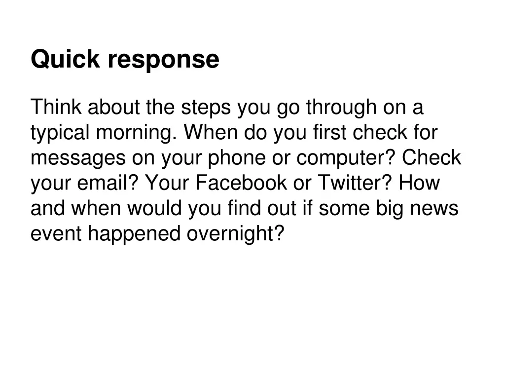 quick response