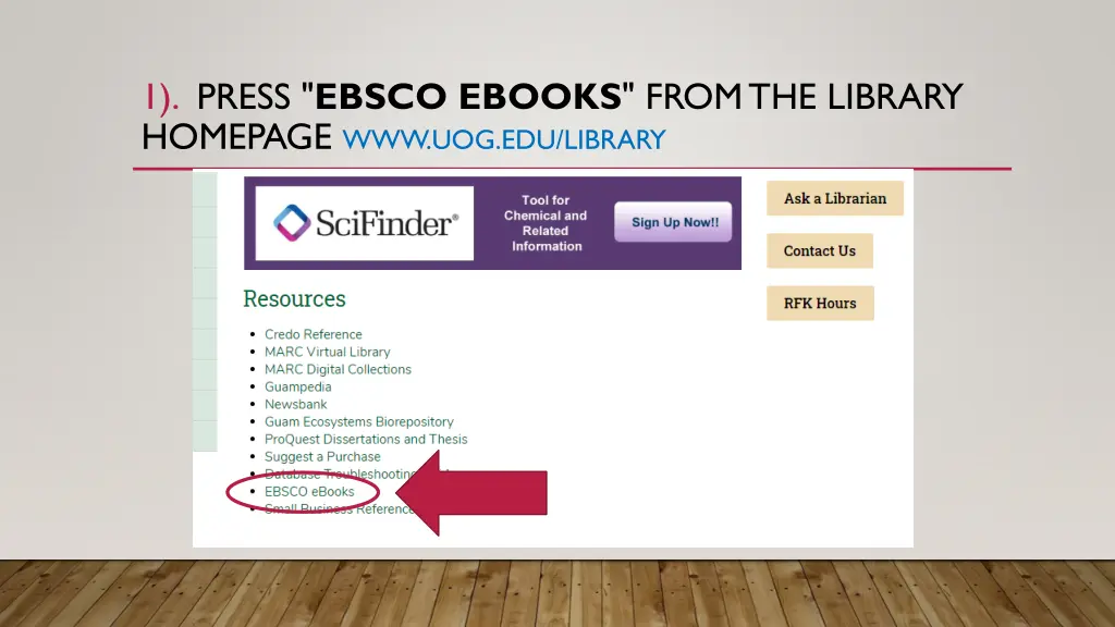 1 press ebsco ebooks from the library homepage