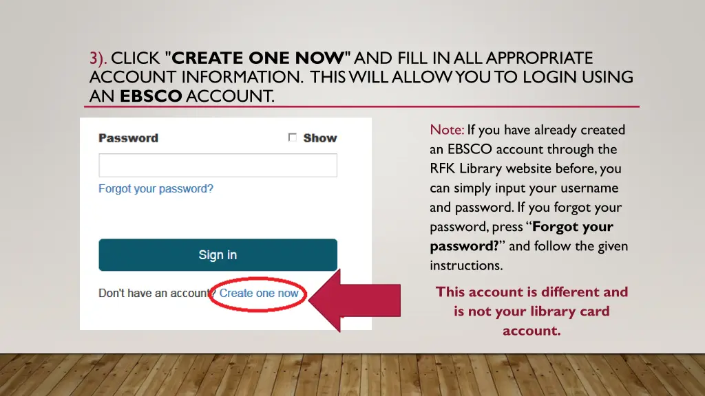 3 click create one now and fill