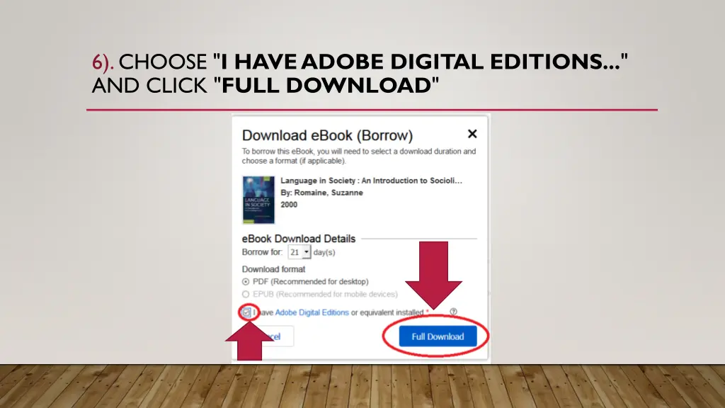 6 choose i have adobe digital editions and click