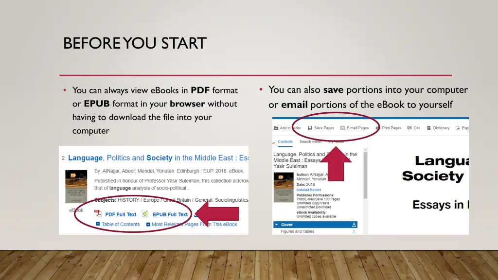 before you start