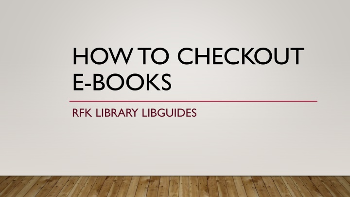 how to checkout e books