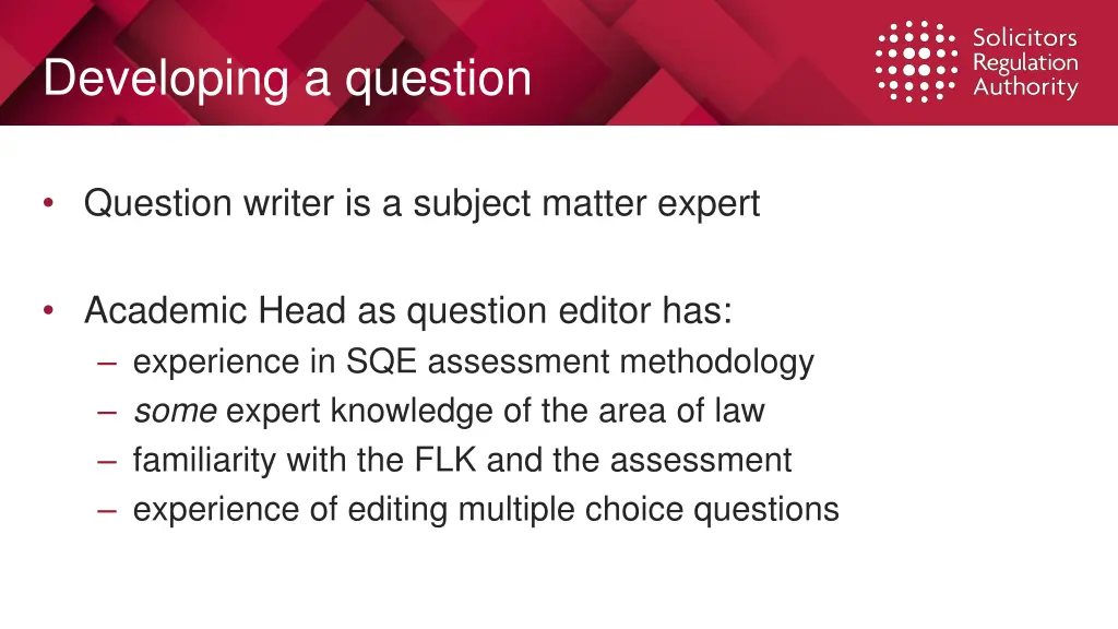 developing a question