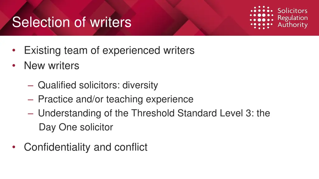 selection of writers